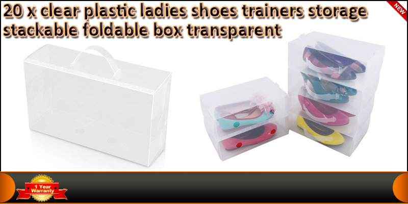 20 X Clear Plastic Ladies Shoe Trainers Storage St